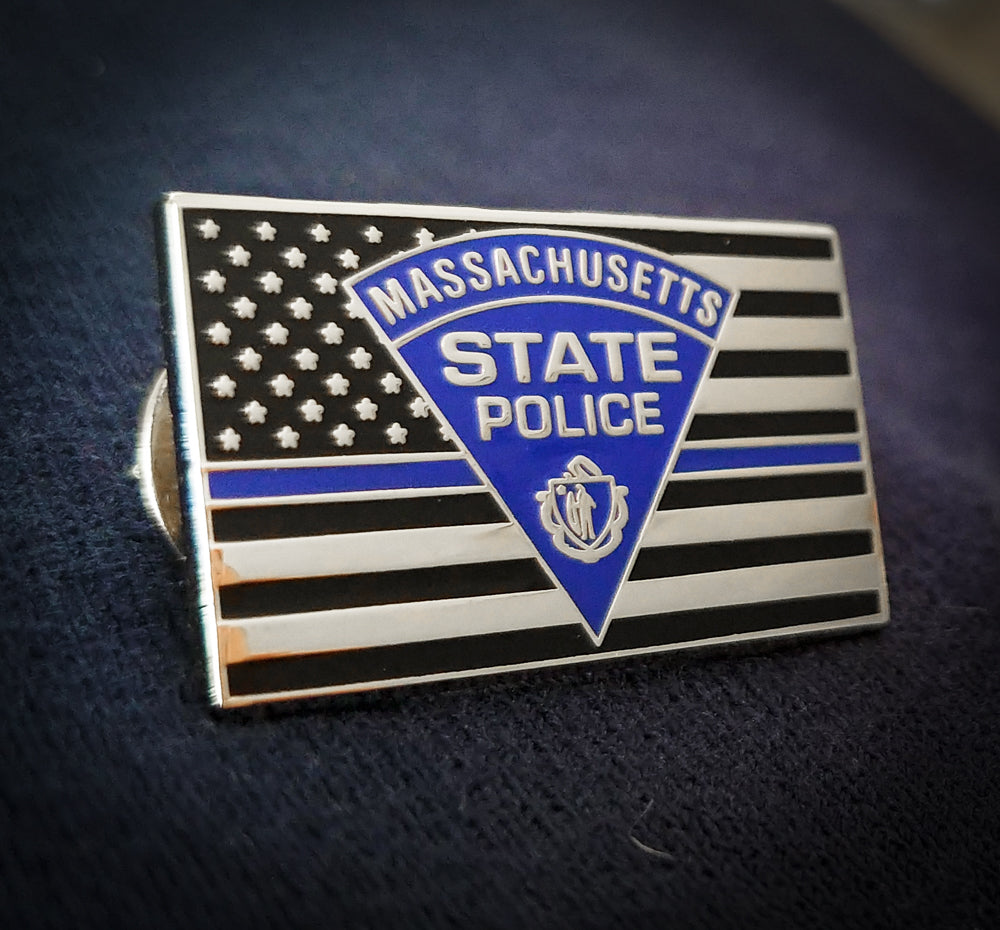 Massachusetts State Police Thin Blue Line Lapel Pin – MSPMLC