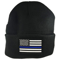 Thin Blue Line Flag Beanie Hat