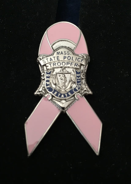 Massachusetts State Police Pink Ribbon Lapel Pin