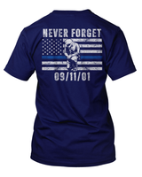 Never Forget THIN BLUE LINE Navy T-Shirt FREE SHIPPING
